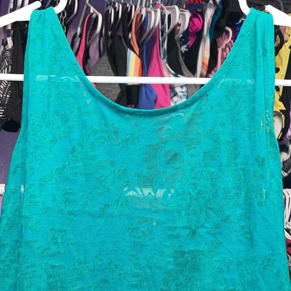 Light green mesh see through tank top fancy front no tag size small - Picture 7 of 7